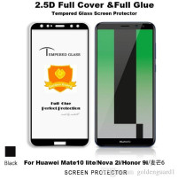 Скрийн протектор от закалено стъкло за 3D FULL SCREEN извит Full Glue напълно залепващ за Huawei Mate 10 Lite RNE-L01 / RNE-L21 с черен кант
